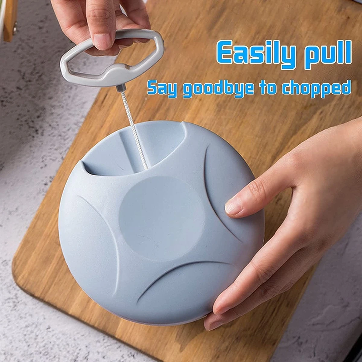 Doogo® Groentesnijder Met Trekkoord – Hakmolen – 900 ML – Groentehakker – Kruidenmolen – Uiensnijder – Pink 10 Doogo® Groentesnijder Met Trekkoord – Hakmolen – 900 ML – Groentehakker – Kruidenmolen – Uiensnijder – Pink - Afbeelding 10