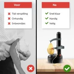 Avint Goods Elektrische Aardappelschiller - Schiller - Groentesnijder - Appelschilmachine - Dunschiller - Incl 4 X Reserve Aardappelschilmesjes - Automatisch - Snel, Veilig & Eenvoudig Schillen - Zwart -Kookgerei Koning Verkoop 1200x1200 1892