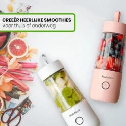 Merkloos Draagbare Mini Blender - USB Oplaadbaar - Draadloos - Wit - 350ml -Kookgerei Koning Verkoop 1200x1200 1906