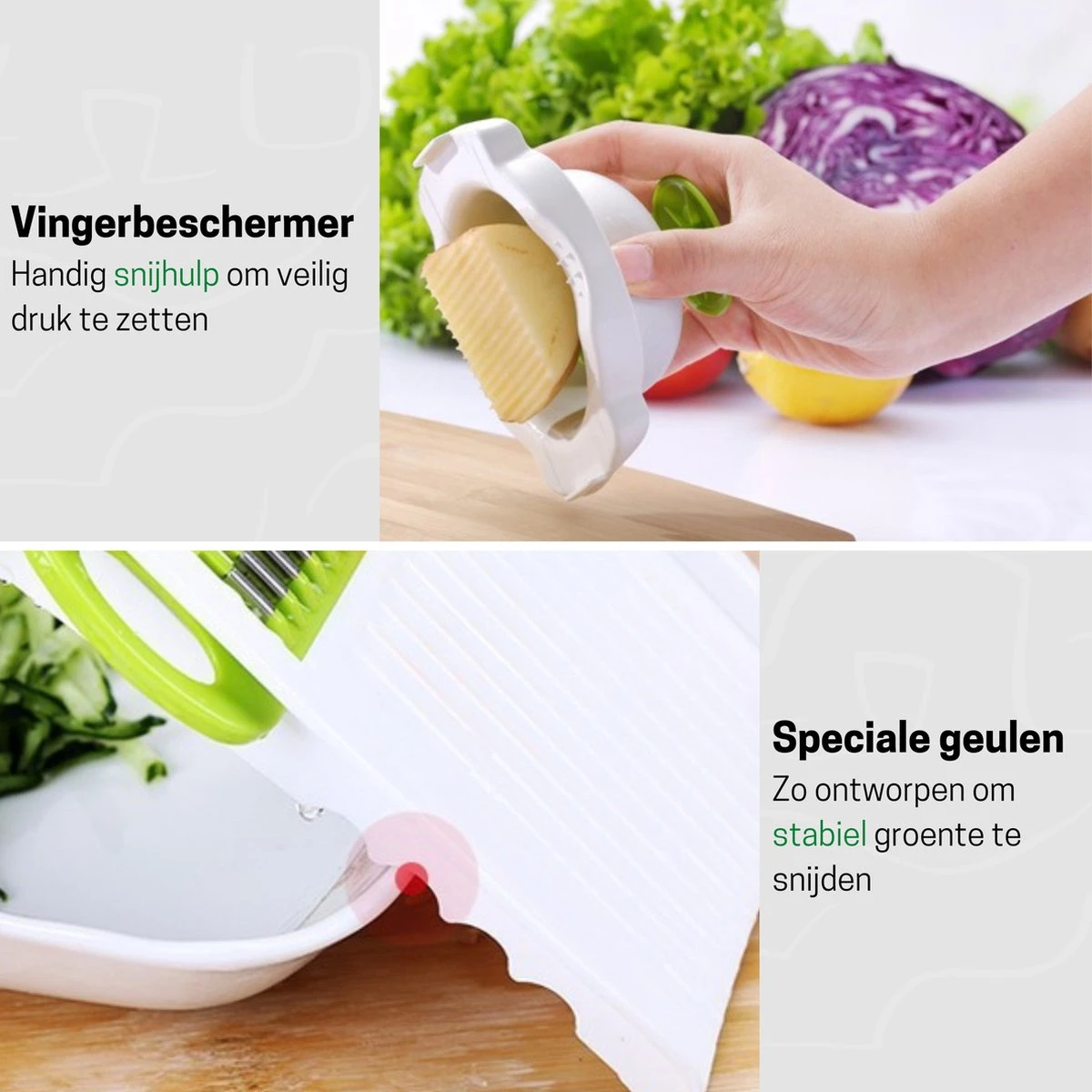 Melmö Multifunctionele Groentesnijder - Mandoline - Keukensnijder - Uiensnijder - Rasp & Kaasrasp 4 Melmö Multifunctionele Groentesnijder - Mandoline - Keukensnijder - Uiensnijder - Rasp & Kaasrasp - Afbeelding 4