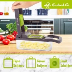 Gastro & Co® 8-Delige Mandoline - Multifunctionele Groentesnijder Inclusief Eiwitscheider & Schoonmaakborstel - Groente & Fruit Snijder - Julienne Keukensnijder - Keuken Snijmachine - Fruitsnijder - Uiensnijder - Patatsnijder - Frietsnijder 10 Gastro & Co® 8-Delige Mandoline - Multifunctionele Groentesnijder Inclusief Eiwitscheider & Schoonmaakborstel - Groente & Fruit Snijder - Julienne Keukensnijder - Keuken Snijmachine - Fruitsnijder - Uiensnijder - Patatsnijder - Frietsnijder -Kookgerei Koning Verkoop 1200x1200 1917