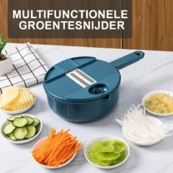 KitchenPrince Multifunctionele Groentesnijder - Mandoline Slicer Dicer - Groentesnijder - Uiensnijder - Fruitsnijder - Keukensnijder - Persen - Mandoline Keukensnijder - Fruitperser - Appelsnijder - Rasp