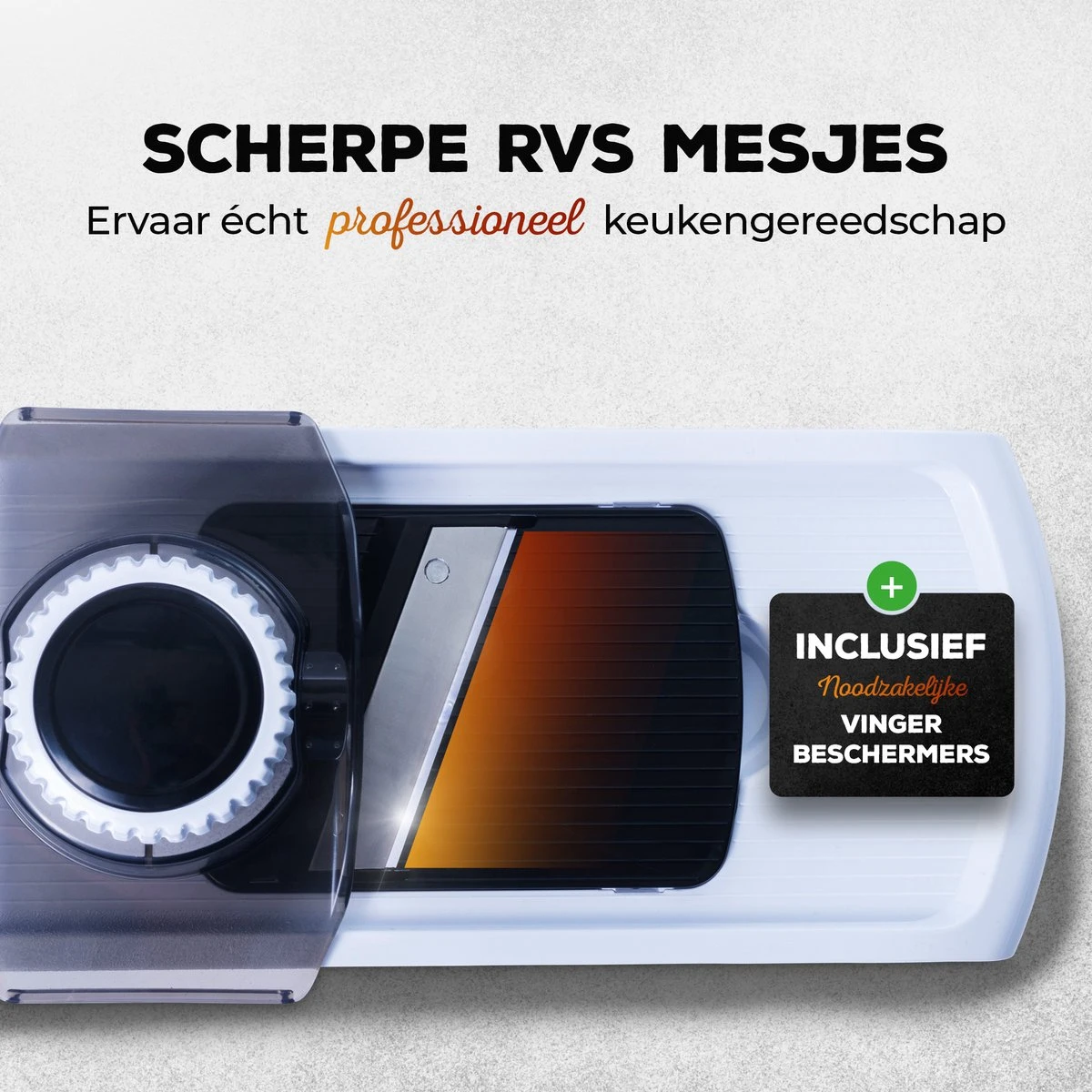 Estus QuickSlicer Mandoline Keukensnijder - Groentesnijder - Uiensnijder - Spiraalsnijder - Roestvrij Staal - Vingerbeschermer - 6 Opzetstukken 2 Estus QuickSlicer Mandoline Keukensnijder - Groentesnijder - Uiensnijder - Spiraalsnijder - Roestvrij Staal - Vingerbeschermer - 6 Opzetstukken - Afbeelding 2