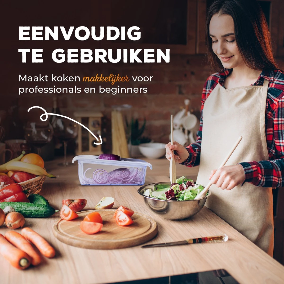 Estus QuickSlicer Mandoline Keukensnijder - Groentesnijder - Uiensnijder - Spiraalsnijder - Roestvrij Staal - Vingerbeschermer - 6 Opzetstukken 6 Estus QuickSlicer Mandoline Keukensnijder - Groentesnijder - Uiensnijder - Spiraalsnijder - Roestvrij Staal - Vingerbeschermer - 6 Opzetstukken - Afbeelding 6