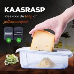 Estus QuickSlicer Mandoline Keukensnijder - Groentesnijder - Uiensnijder - Spiraalsnijder - Roestvrij Staal - Vingerbeschermer - 6 Opzetstukken 16 Estus QuickSlicer Mandoline Keukensnijder - Groentesnijder - Uiensnijder - Spiraalsnijder - Roestvrij Staal - Vingerbeschermer - 6 Opzetstukken -Kookgerei Koning Verkoop 1200x1200 1927