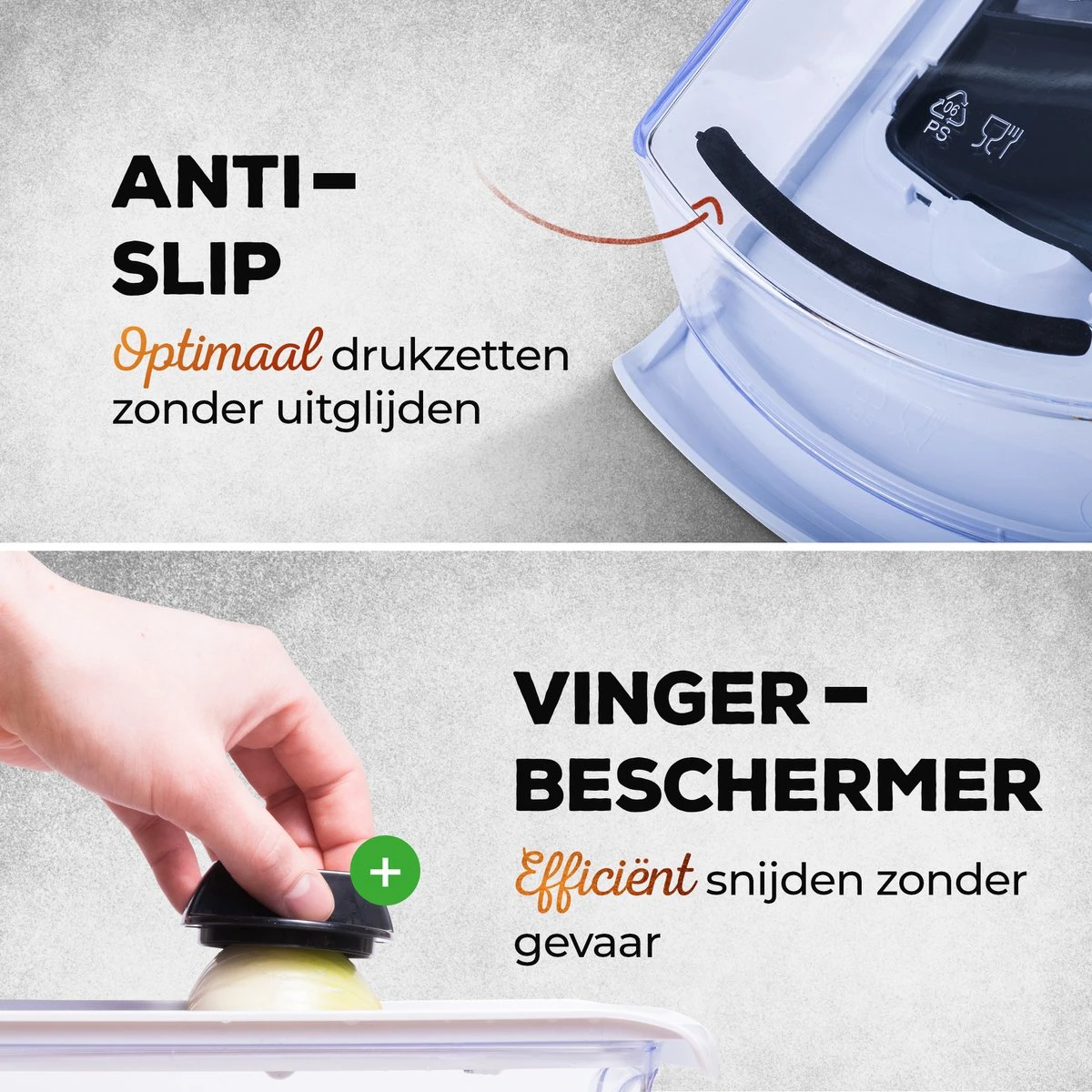 Estus QuickSlicer Mandoline Keukensnijder - Groentesnijder - Uiensnijder - Spiraalsnijder - Roestvrij Staal - Vingerbeschermer - 6 Opzetstukken 8 Estus QuickSlicer Mandoline Keukensnijder - Groentesnijder - Uiensnijder - Spiraalsnijder - Roestvrij Staal - Vingerbeschermer - 6 Opzetstukken - Afbeelding 8