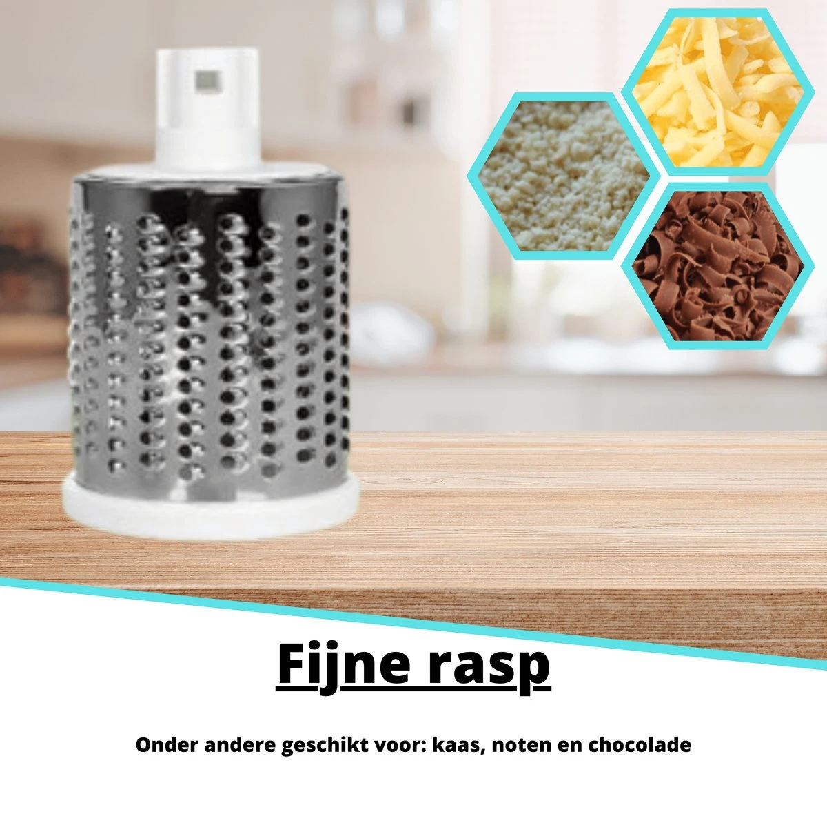 Mandoline Groentesnijder- Slicer Dicer - Rasper - Keukensnijder - Kaasrasp – Trommelrasp - Blauw 4 Mandoline Groentesnijder- Slicer Dicer - Rasper - Keukensnijder - Kaasrasp – Trommelrasp - Blauw - Afbeelding 4