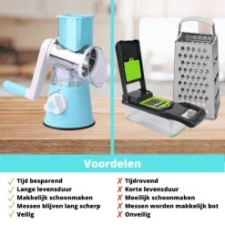 Mandoline Groentesnijder- Slicer Dicer - Rasper - Keukensnijder - Kaasrasp – Trommelrasp - Blauw 15 Mandoline Groentesnijder- Slicer Dicer - Rasper - Keukensnijder - Kaasrasp – Trommelrasp - Blauw -Kookgerei Koning Verkoop 1200x1200 1948