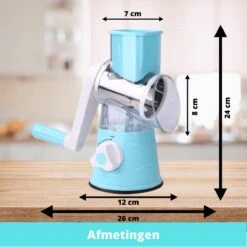 Mandoline Groentesnijder- Slicer Dicer - Rasper - Keukensnijder - Kaasrasp – Trommelrasp - Blauw 19 Mandoline Groentesnijder- Slicer Dicer - Rasper - Keukensnijder - Kaasrasp – Trommelrasp - Blauw -Kookgerei Koning Verkoop 1200x1200 1949