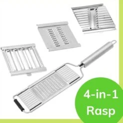 Merkloos Groentesnijder 4-in-1 Rasp - Mandoline – Julienne - Groentensnijder – 4 Opzetstukken – Vaatwasserbestendig – Handmatig Snijden, Schaven En Raspen - Foodprocessor - Keukengereedschap - Multifunctioneel -Kookgerei Koning Verkoop 1200x1200 1975