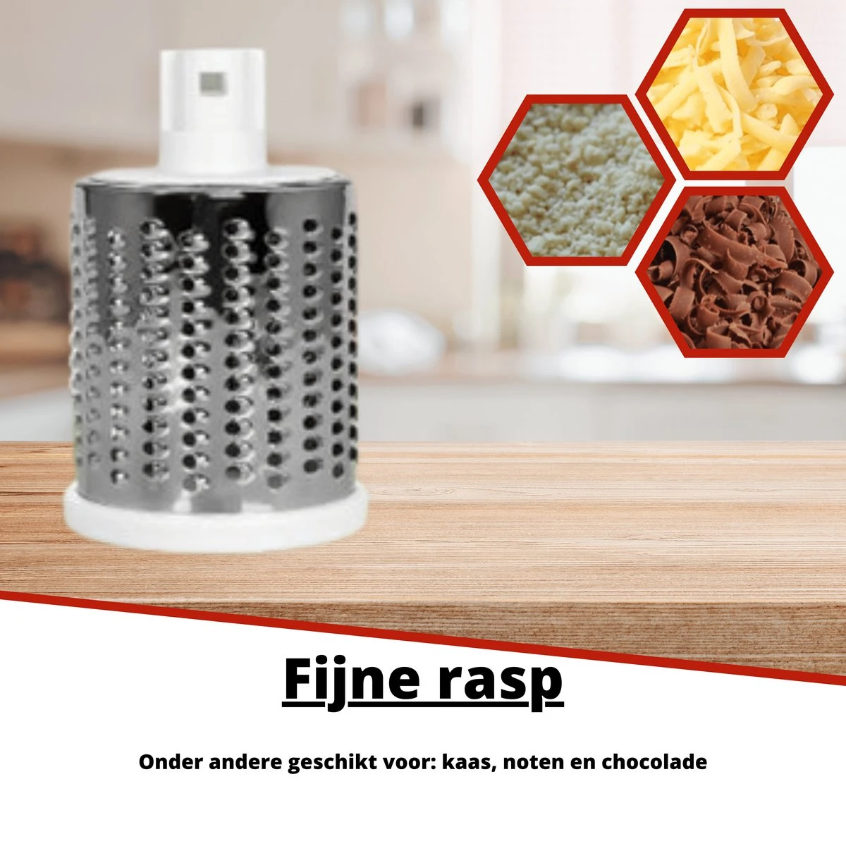 Mandoline Groentesnijder- Slicer Dicer - Rasper - Keukensnijder - Kaasrasp – Trommelrasp - Rood 4 Mandoline Groentesnijder- Slicer Dicer - Rasper - Keukensnijder - Kaasrasp – Trommelrasp - Rood - Afbeelding 4