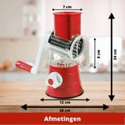 Mandoline Groentesnijder- Slicer Dicer - Rasper - Keukensnijder - Kaasrasp – Trommelrasp - Rood 19 Mandoline Groentesnijder- Slicer Dicer - Rasper - Keukensnijder - Kaasrasp – Trommelrasp - Rood -Kookgerei Koning Verkoop 1200x1200 1982