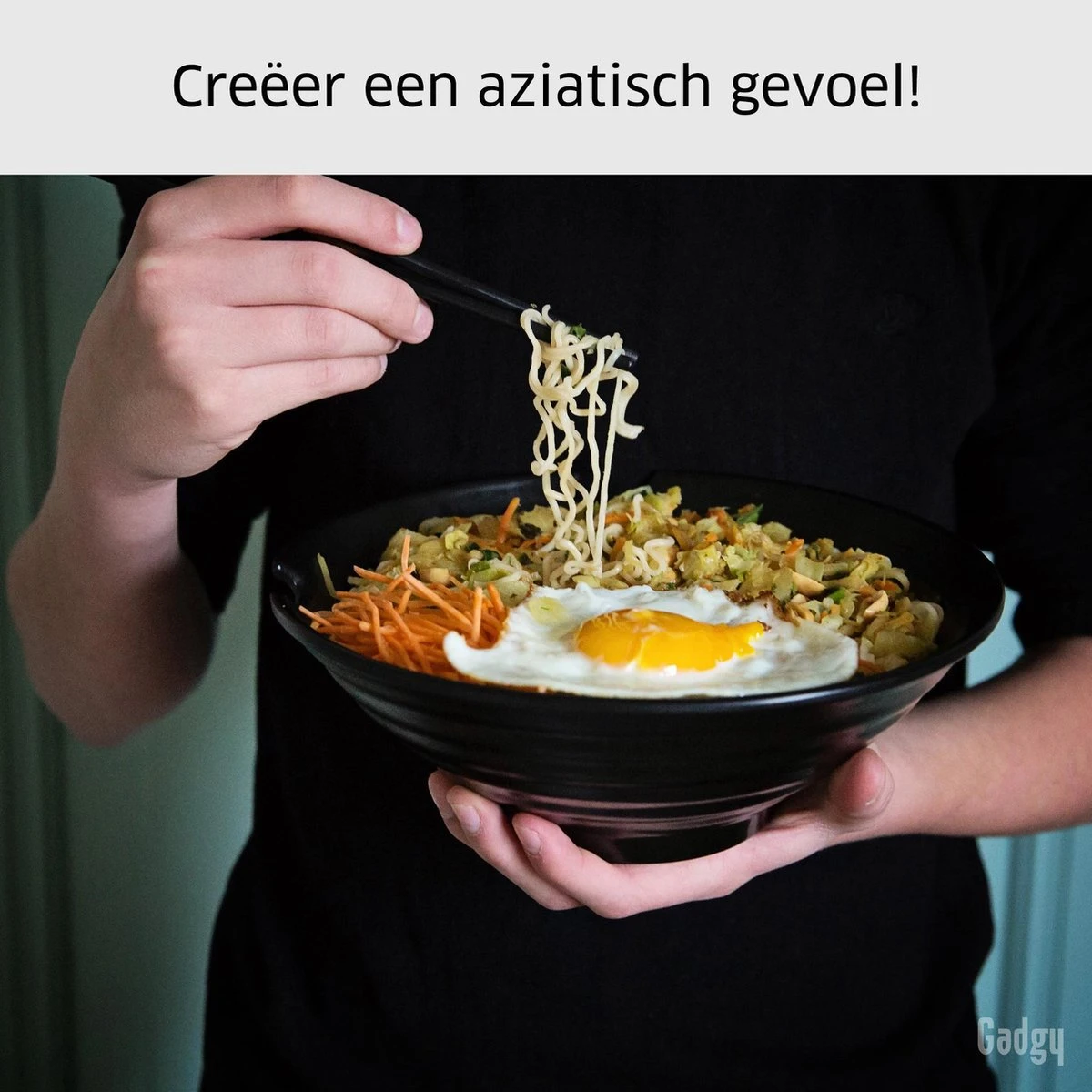 Gadgy Noodle Kom Set - 2 Kommen, 2 Paar Eetstokjes En 2 Lepels - Noodle Bowl - Japans Servies 6 Gadgy Noodle Kom Set - 2 Kommen, 2 Paar Eetstokjes En 2 Lepels - Noodle Bowl - Japans Servies - Afbeelding 6