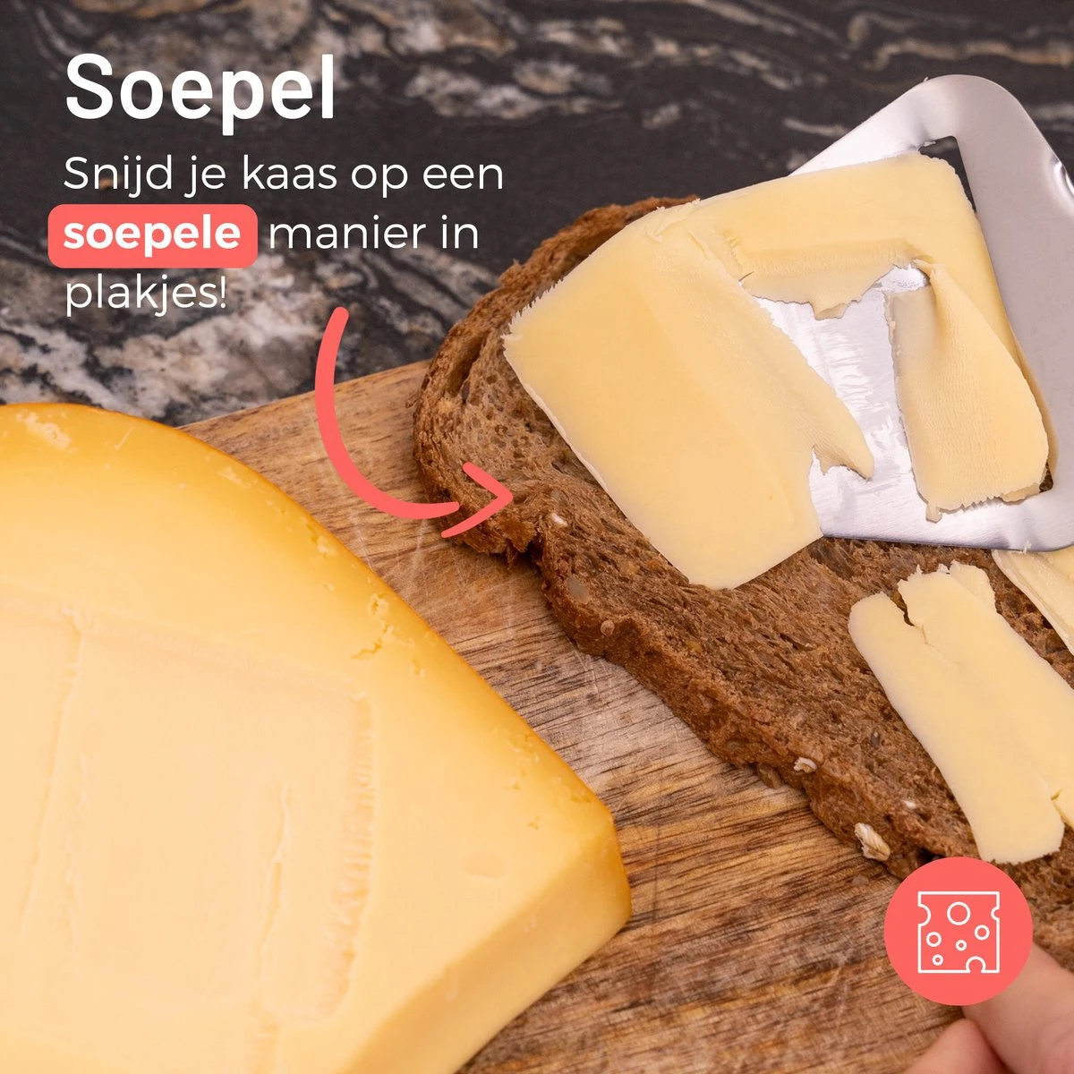 Triple J® Kaasschaaf Voor Jonge En Oude Kaas – Kaasrasp – Kaasmes – Keukengerei - RVS 2 Triple J® Kaasschaaf Voor Jonge En Oude Kaas – Kaasrasp – Kaasmes – Keukengerei - RVS - Afbeelding 2