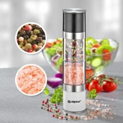 Alpina Peper- En Zoutmolen Set - Zout En Pepermolen - Handmatig - Kunststof En RVS - Zwart - Wit -Zilver -Kookgerei Koning Verkoop 1200x1200 2275