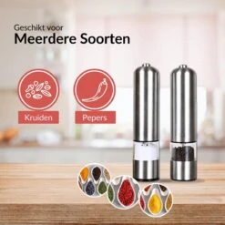 Kitchen Deluxe® Elektrische Zout- En Pepermolen Set – Inclusief Kookboek – Pepermolen - Peper En Zoutmolen Set- Verstelbare Maalgraad - Zeezout én Kruidenmixes -Kookgerei Koning Verkoop 1200x1200 2286