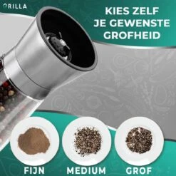 Peper En Zoutmolen Set - RVS Zout En Peperstel - Zoutvaatje En Pepermolen - 2 In 1 -Kookgerei Koning Verkoop 1200x1200 2295