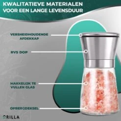 Peper En Zoutmolen Set - RVS Zout En Peperstel - Zoutvaatje En Pepermolen - 2 In 1 -Kookgerei Koning Verkoop 1200x1200 2296