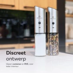 101Products Peper- & Zoutmolen Elektrisch - USB Oplaadbaar - Pepermolen - Zoutmolen - RVS -Kookgerei Koning Verkoop 1200x1200 2304