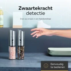 101Products Peper- & Zoutmolen Elektrisch - USB Oplaadbaar - Pepermolen - Zoutmolen - RVS -Kookgerei Koning Verkoop 1200x1200 2306