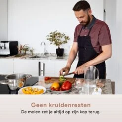 DODANA Premium Peper - & Zoutmolen Elektrisch - 1 Stuk - Pepermolen - Zoutmolen - Oplaadbaar - USB - Elektrische Pepermolen - RVS - Zwaartekracht Functie - LED Lamp - Nl Handleiding - Incl Borsteltje -Kookgerei Koning Verkoop 1200x1200 2313