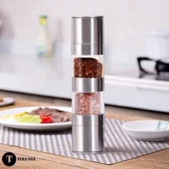 Tolussa Pepermolen En Zoutmolen 2in1 - Peper En Zoutmolen Set - Handmatig - RVS -Kookgerei Koning Verkoop 1200x1200 2331
