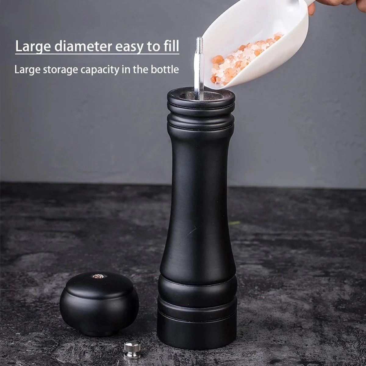 Shasim Volledige Set Zout En Pepermolen - 2 Stuks - Zwart 8 Shasim Volledige Set Zout En Pepermolen - 2 Stuks - Zwart - Afbeelding 8