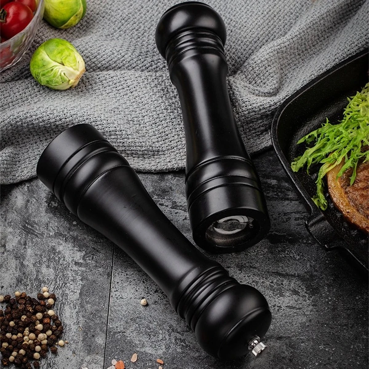 Shasim Volledige Set Zout En Pepermolen - 2 Stuks - Zwart 11 Shasim Volledige Set Zout En Pepermolen - 2 Stuks - Zwart - Afbeelding 11