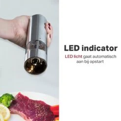 Vivid Green Elektrische Peper En Zoutmolen Set - Zoutstellen - Zoutmolen - Kruidenmolen - Zout En Pepermolen Set - Incl. Houder - RVS -Kookgerei Koning Verkoop 1200x1200 2353