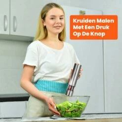 Elektrische Zout- En Pepermolen - Set 2 Stuks - RVS - Met LED-verlichting - Grofheid Verstelbaar 13 Elektrische Zout- En Pepermolen - Set 2 Stuks - RVS - Met LED-verlichting - Grofheid Verstelbaar -Kookgerei Koning Verkoop 1200x1200 2369
