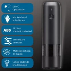 GOV Elektrische Peper- En Zoutmolen Set Zwart Oplaadbaar - Pepermolen - Kruidenmolen -Kookgerei Koning Verkoop 1200x1200 2410