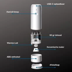 GOV Elektrische Peper- En Zoutmolen Set Zwart Oplaadbaar - Pepermolen - Kruidenmolen -Kookgerei Koning Verkoop 1200x1200 2411