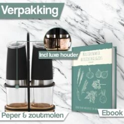 Kitchen Deluxe® Peper En Zoutmolen Set Elektrisch - Kruidenmolen Incl. Standaard En Kookboek - Gravitatie - RVS 11 Kitchen Deluxe® Peper En Zoutmolen Set Elektrisch - Kruidenmolen Incl. Standaard En Kookboek - Gravitatie - RVS -Kookgerei Koning Verkoop 1200x1200 2416