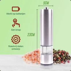 Peper En Zoutmolen Set - Elektrisch - Pepermolen - Zoutmolen - Set Van 2 Stuks -Kookgerei Koning Verkoop 1200x1200 2433