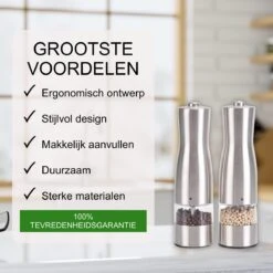 Pepermolen - Peper En Zoutmolen Set - Elektrisch - Inclusief Batterijen En Accessoires -Kookgerei Koning Verkoop 1200x1200 2441