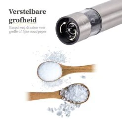Sybra Peper En Zoutmolen Elektrisch – Peper En Zoutmolen Set Elektrisch – Pepermolen En Zoutmolen – Hoogwaardig RVS – Inclusief Houder 9 Sybra Peper En Zoutmolen Elektrisch – Peper En Zoutmolen Set Elektrisch – Pepermolen En Zoutmolen – Hoogwaardig RVS – Inclusief Houder -Kookgerei Koning Verkoop 1200x1200 2453