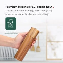 Deleca Luxe Peper En Zoutmolen Set - Zout / Pepermolen - Handmatig - Met Navul Lepel & Geschenkdoos - Acacia Hout - Rond -Kookgerei Koning Verkoop 1200x1200 2471
