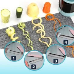 Qitch & Quisine Premium Spiraalsnijder + Borstel & Dunschiller – 4-in-1 Multifunctionele Groentensnijder – Groentenpasta/Groentenspaghetti Spiralizer – Vegetarische/Veganistische/Paleo/Low-Carb Recepten & Dieet 17 Qitch & Quisine Premium Spiraalsnijder + Borstel & Dunschiller – 4-in-1 Multifunctionele Groentensnijder – Groentenpasta/Groentenspaghetti Spiralizer – Vegetarische/Veganistische/Paleo/Low-Carb Recepten & Dieet -Kookgerei Koning Verkoop 1200x1200 2526
