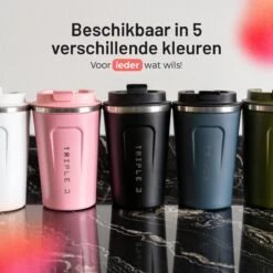 Triple J® Koffiebeker To Go - Thermosbeker - BPA & Lekvrij - 380ml - Groen -Kookgerei Koning Verkoop 1200x1200 254