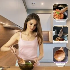 SensaHome - Luxe Teakhouten Keukengerei Set 10-delig - Hout -Kookgerei Koning Verkoop 1200x1200 2627