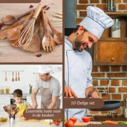 SensaHome - Luxe Teakhouten Keukengerei Set 10-delig - Hout -Kookgerei Koning Verkoop 1200x1200 2630