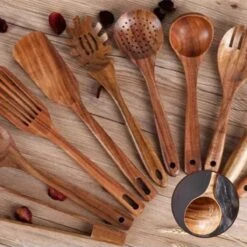 SensaHome - Luxe Teakhouten Keukengerei Set 10-delig - Hout -Kookgerei Koning Verkoop 1200x1200 2631