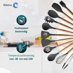 Keukengerei Set Met Houder - Kookgerei Set Spatel Pot - Keukengerei Keukenset - 12 Delige Zwart Hout -Kookgerei Koning Verkoop 1200x1200 2675