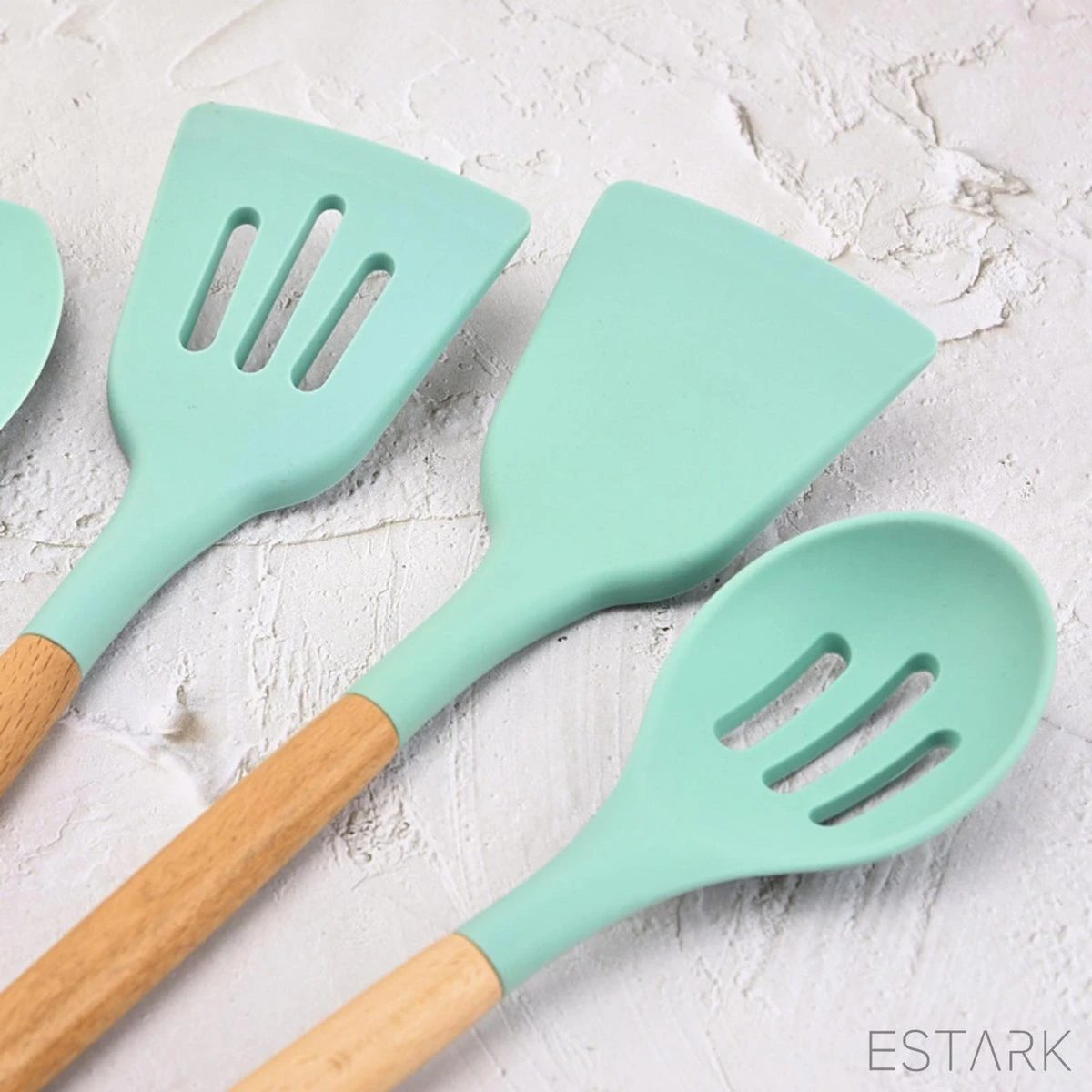 ESTARK® Keukengerei Set - Keukengerei Houder - Keukengerei Set Met Houder - 12 Delig - Antraciet Zwart - Houten Steel - Siliconen - Kerstcadeau - Pastalepel - Spatel Voor Beslag - Open Spatel - Grote Lepel - Open Lepel - Soeplepel - Keuken Spatels 12 14 ESTARK® Keukengerei Set - Keukengerei Houder - Keukengerei Set Met Houder - 12 Delig - Antraciet Zwart - Houten Steel - Siliconen - Kerstcadeau - Pastalepel - Spatel Voor Beslag - Open Spatel - Grote Lepel - Open Lepel - Soeplepel - Keuken Spatels 12 - Afbeelding 14