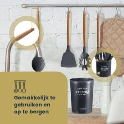 Hescom 34-delige Siliconen Keukengerei Set Met Houder - Kookgerei Set Met Ergonomisch Design - Antraciet Grijs -Kookgerei Koning Verkoop 1200x1200 2727