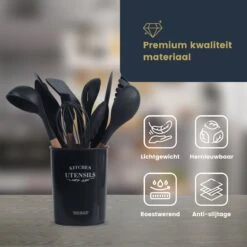 Hescom 34-delige Siliconen Keukengerei Set Met Houder - Kookgerei Set Met Ergonomisch Design - Antraciet Grijs -Kookgerei Koning Verkoop 1200x1200 2728