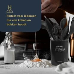 Hescom 34-delige Siliconen Keukengerei Set Met Houder - Kookgerei Set Met Ergonomisch Design - Antraciet Grijs -Kookgerei Koning Verkoop 1200x1200 2729