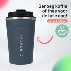 Triple J® Koffiebeker To Go - Thermosbeker - BPA & Lekvrij - 380ml - Blauw -Kookgerei Koning Verkoop 1200x1200 274