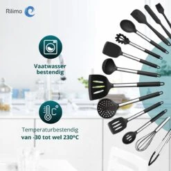 Keukengerei Set Met Houder - Kookgerei Set Spatel Pot - Keukengerei Keukenset - 15 Delige Zwart Rvs -Kookgerei Koning Verkoop 1200x1200 2744