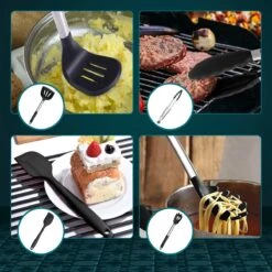 Keukengerei Set Met Houder - Kookgerei Set Spatel Pot - Keukengerei Keukenset - 15 Delige Zwart Rvs -Kookgerei Koning Verkoop 1200x1200 2752